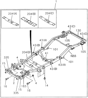 1995 Honda Passport  Bracket, R. Link Arm Diagram for 8971143040