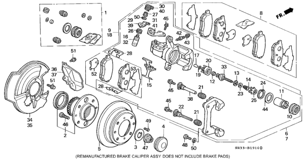 1993 Honda Civic  Ring, Retaining Diagram for 43238SD2931