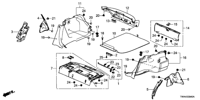 2018 Honda Accord Hybrid Clip Assy., Trim *NH900L* (DEEP BLACK) Diagram for 90667TC0U01ZM