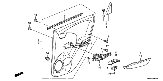 2010 Honda Fit Switch Assembly, Power Window Assistant Diagram for 35760TF0003