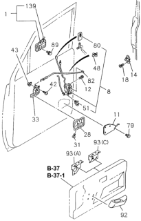 1994 Honda Passport  Holder, R. Rod Door Handle Diagram for 8971027550