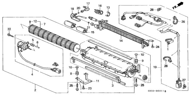 1998 Honda Odyssey  Screw, Tapping (4X20) Diagram for 90128SX0003