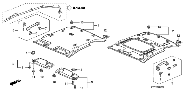 2008 Honda Civic Sunvisor Assembly, Driver Side (Pearl Ivory) (Mirror) Diagram for 83280SNAA01ZB