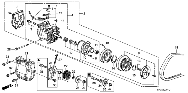1991 Honda CRX  Bolt, Flange (8X85) Diagram for 90021P01000