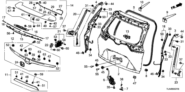 2019 Honda CR-V  Spoiler (Lunar Silver Metallic) Diagram for 74901TLAA02ZE