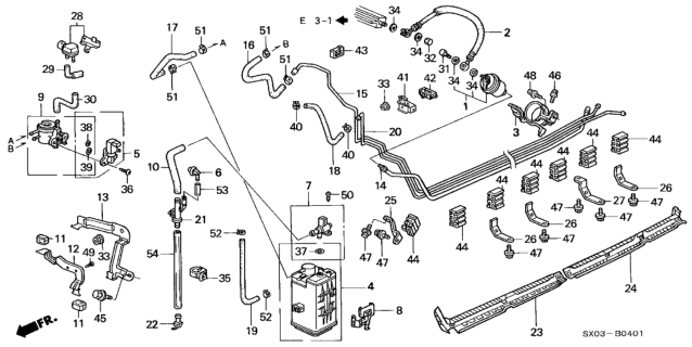 1998 Honda Odyssey  Tube, Pressure Sensor Diagram for 37945PEAA60