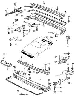 1982 Honda Civic  Clip, Trim (Black) Diagram for 90657671631