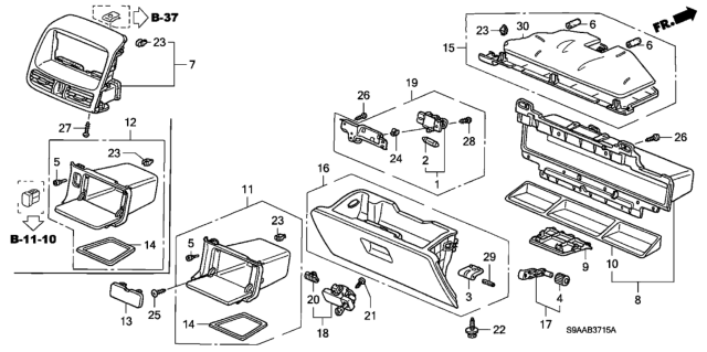 2006 Honda CR-V  Mat, Center Tray *NH167L* (GRAPHITE BLACK) Diagram for 77342S9AA11ZA