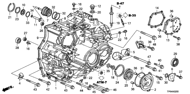2010 Honda Crosstour Cap, Breather Diagram for 21396P20000