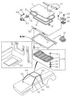1994 Honda Passport Glass, Sunroof Diagram for 8970967460