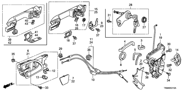 2014 Honda Odyssey  Handle, Passenger Side (Dark Cherry Pearl) Diagram for 72140TK8A21ZA