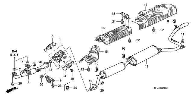 2006 Honda Odyssey Plate B, Floor Heat Baffle Diagram for 74602SHJA00