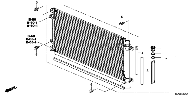 2019 Honda Civic  Seal Condenser Diagram for 80117TBCA01