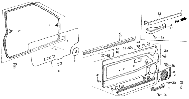 1987 Honda Civic Grommet, Screw (6MM) Diagram for 90665SB3003