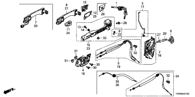 2019 Honda Odyssey  Cover, L. FR. Base (Hole) Diagram for 72187THRA01
