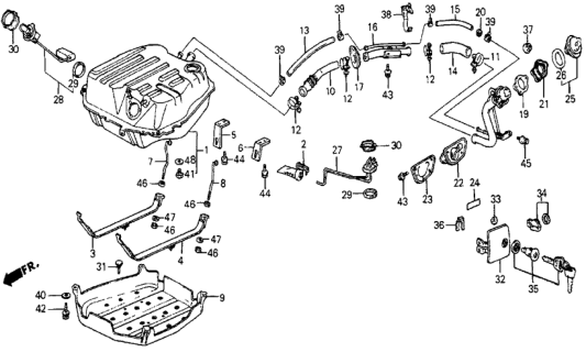 1985 Honda Civic  Tube A, Breather Diagram for 17652SD9000