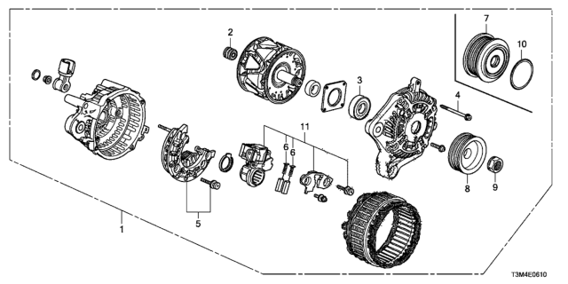 2017 Honda Accord  Alternator Assembly Diagram for 311005B0Y02