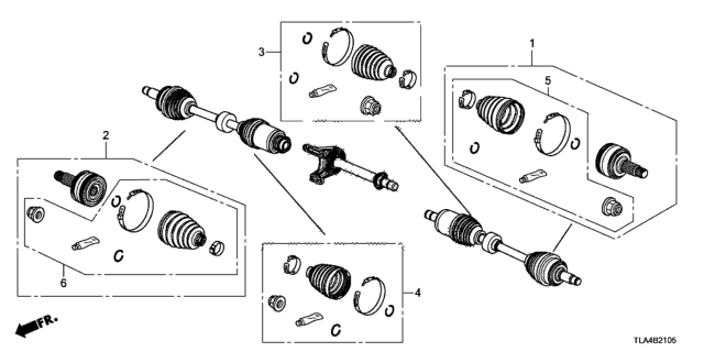 2019 Honda CR-V  Boot Set, Inboard Diagram for 44017TLA305