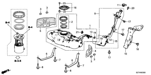2013 Honda CR-Z  Protector, R. Fuel Tank Diagram for 17519TM8L00