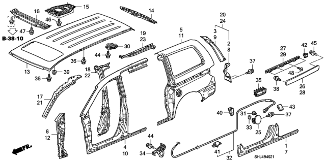 2010 Honda Odyssey Lid, Fuel Filler Diagram for 63910SHJA01ZZ