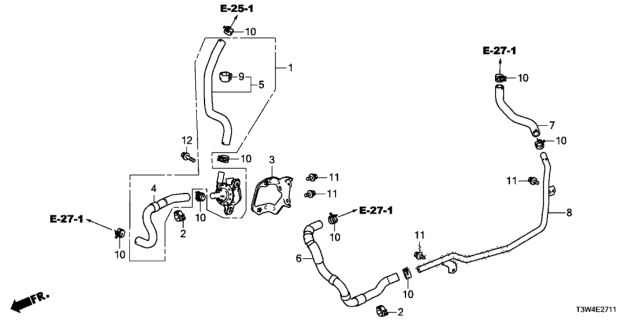 2025 Honda Civic Pipe Comp, Radiator Diagram for 1J4515K1A00