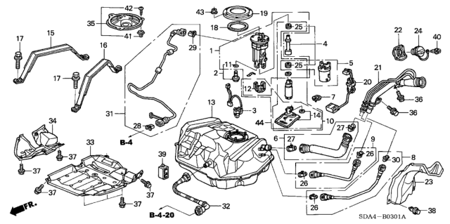 2006 Honda Accord  Pump Set, Fuel Diagram for 17040SDCE00