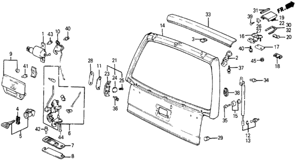 1984 Honda Civic Spring, Lock Key Setting Diagram for 75581673000