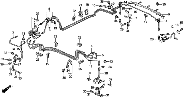 1990 Honda Civic  Pipe D, Brake Diagram for 46340SH5A01
