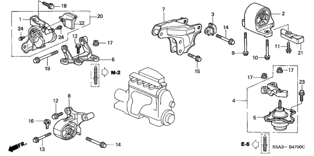 2002 Honda Civic  Bolt, Flange (6X8) Diagram for 957010600800