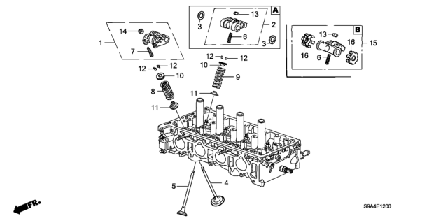 2002 Honda CR-V Screw, Tappet Adjusting Diagram for 14744PNA004