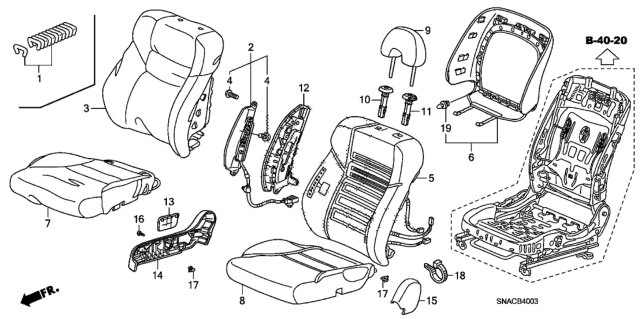 2010 Honda Civic Pad, R. FR. Seat-Back (With OPDS Sensor) Diagram for 81127SNXC22