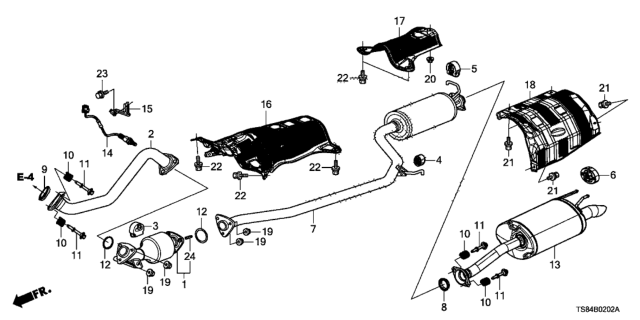 2015 Honda Civic  Pipe B, Exhuast Diagram for 18220TS8A21