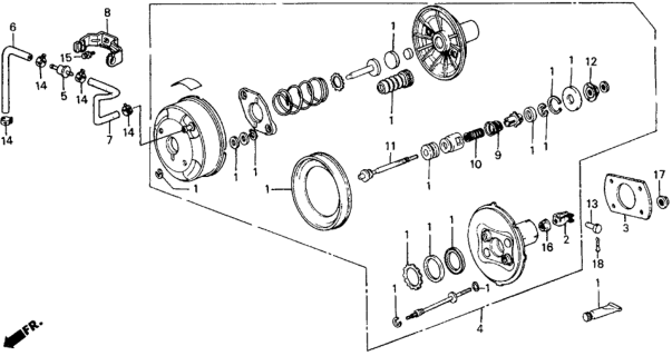 1989 Honda Civic  Tube A, Master Power Diagram for 46404SH3A10