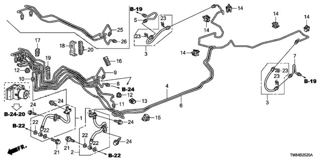 2012 Honda Insight  Pipe X, Brake Diagram for 46377TM8A01