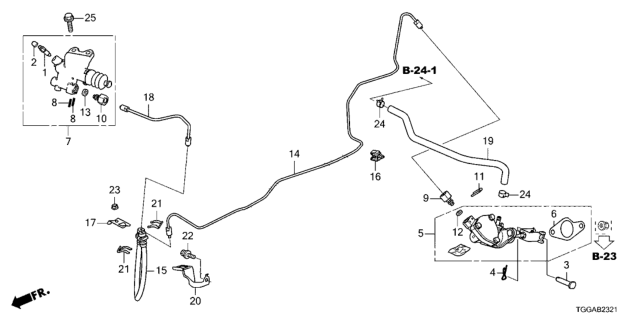 2021 Honda Civic Slave Cylinder Assembly Diagram for 46930TV8G01