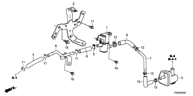 2012 Honda Civic  Clip, Purge Diagram for 36168RADL10