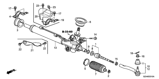 2014 Honda Pilot Center Heat Baffl Diagram for 53693SZAA01
