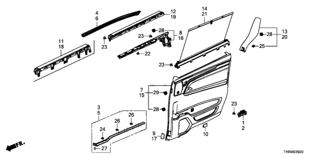 2020 Honda Odyssey  Switch Assembly, Rear Power Window Diagram for 35780THRA12