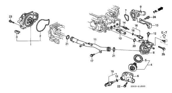 1998 Honda Prelude  Water Pump (Yamada) Diagram for 19200P13003