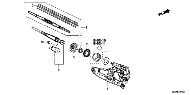 2013 Honda CR-V Arm, Rear Wiper Diagram for 76720T0A003