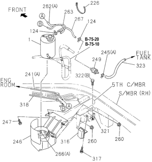 1995 Honda Passport  Bracket, Canister Diagram for 8971150433