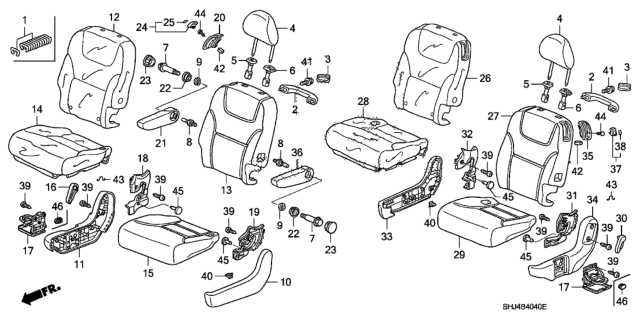 2009 Honda Odyssey  Pin, FR. Armrest Center Diagram for 81186S0XA21