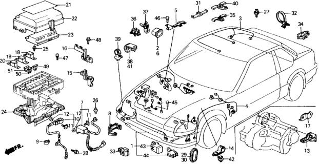 1991 Honda Prelude  Bolt, Battery Terminal Diagram for 32601SK7900