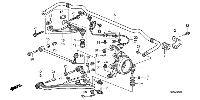 2008 Honda S2000 Knuckle, Left Rear Diagram for 52215S2A010