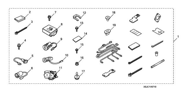 2014 Honda Ridgeline  Retainer Clip Diagram for 39691S3N003