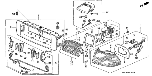 1994 Honda Civic  Screw, Tapping (4X12) Diagram for 9390134320