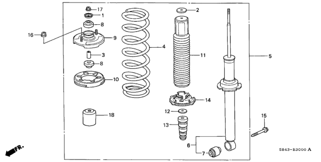2000 Honda Accord End, Dust Cover Diagram for 52689SG0014