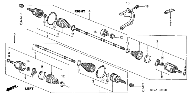 2006 Honda Insight  Band C, Driveshaft (Oetiker Limited) Diagram for 44329SFA003