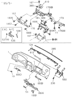 1997 Honda Passport  Bolt, Bracket Diagram for 0282506160