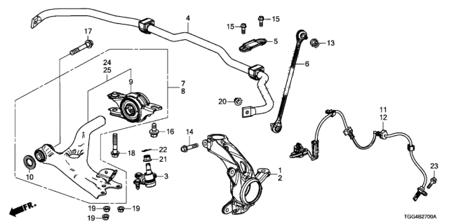 2018 Honda Civic Sensor Assy., L. FR. Diagram for 57455TGGA01